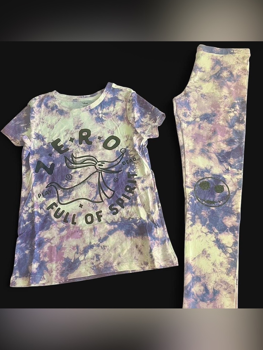 Disney Tie-Dye Tee and Leggings Set in Purple and Pink